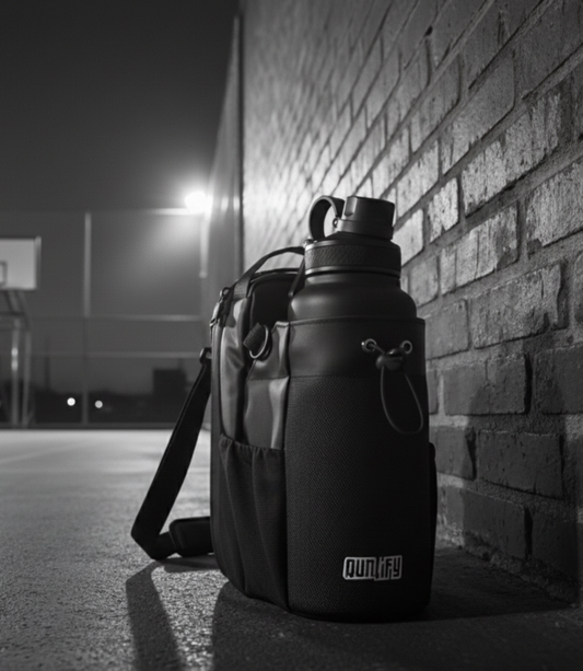 Magnetic Gym Bottle Holder Bag with Storage Pockets and Zippered Compartments